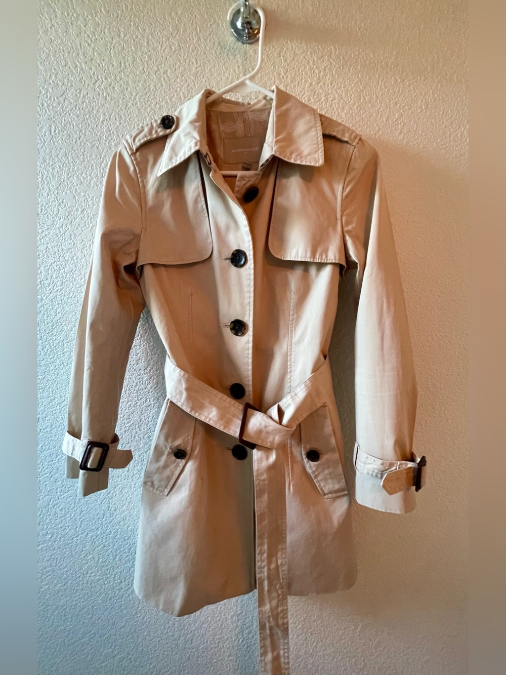 Banana Republic 100% Cotton Khaki Trench with Belted Waist